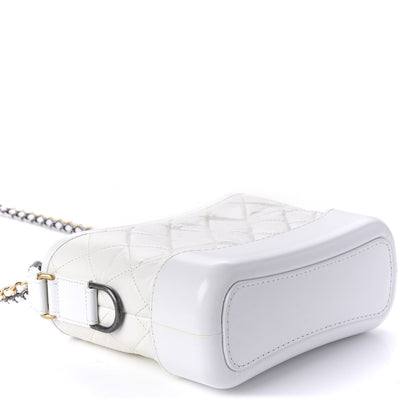 Chanel Aged Calfskin Quilted Small Gabrielle Hobo White 4 of 10