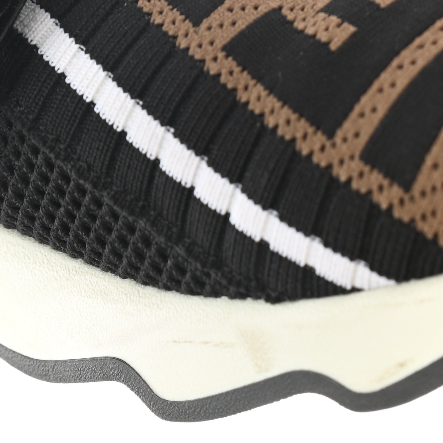 Stretch Yarn FF Stiff Band Rockoko Sneakers 36 Black White Tobacco