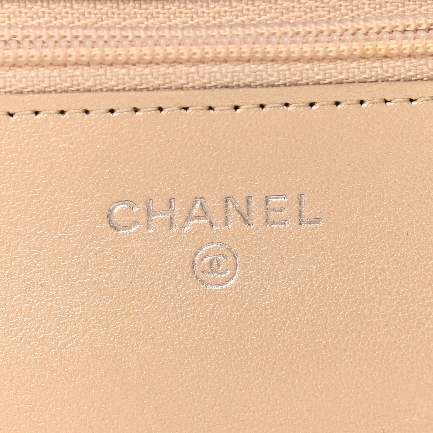 Chanel Metallic Sheepskin Quilted Reissue Wallet On Chain WOC Beige 6 of 11