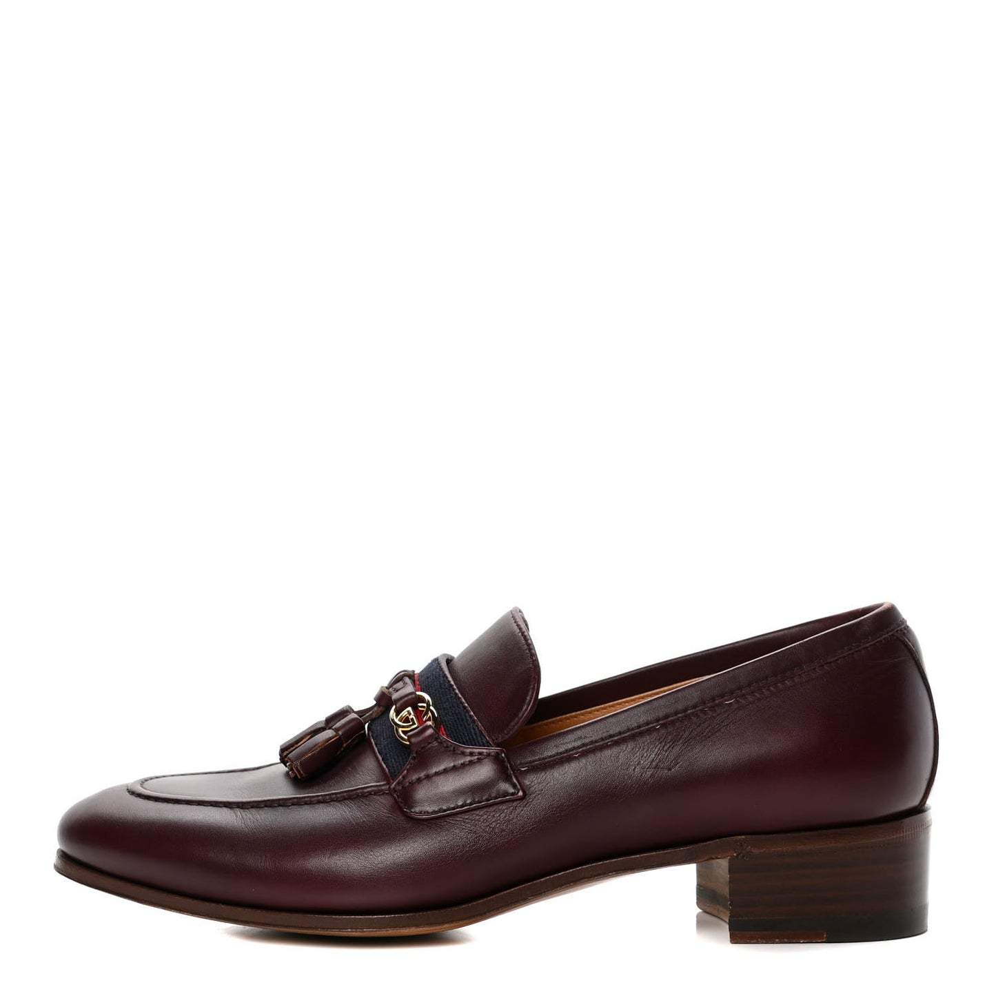 Calfskin Web Interlocking G Tassel Loafers 37.5 Ruby Bordeaux