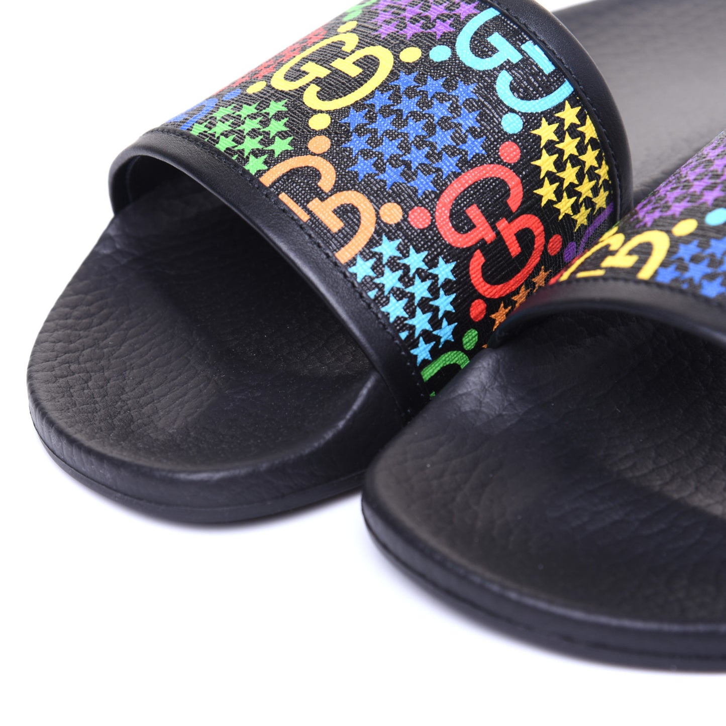 GG Supreme Monogram Psychedelic Slide Sandals 36 Black Multicolor