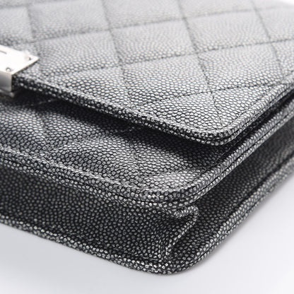 Chanel Metallic Caviar Quilted Golden Class Wallet On Chain WOC Dark Grey 11 of 11