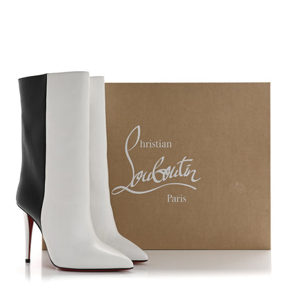 Christian Louboutin Calfskin Astrilarge 100 Booties 37.5 White Black 8 of 8