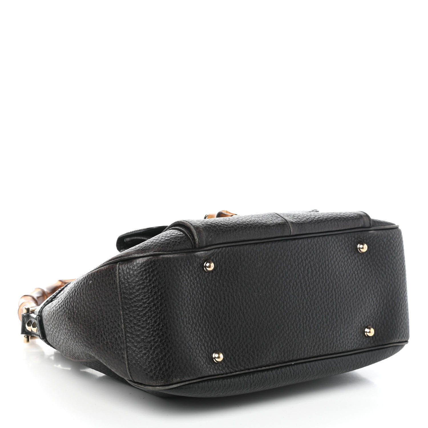 Gucci Calfskin Bamboo Top Handle Bag Black 4 of 9