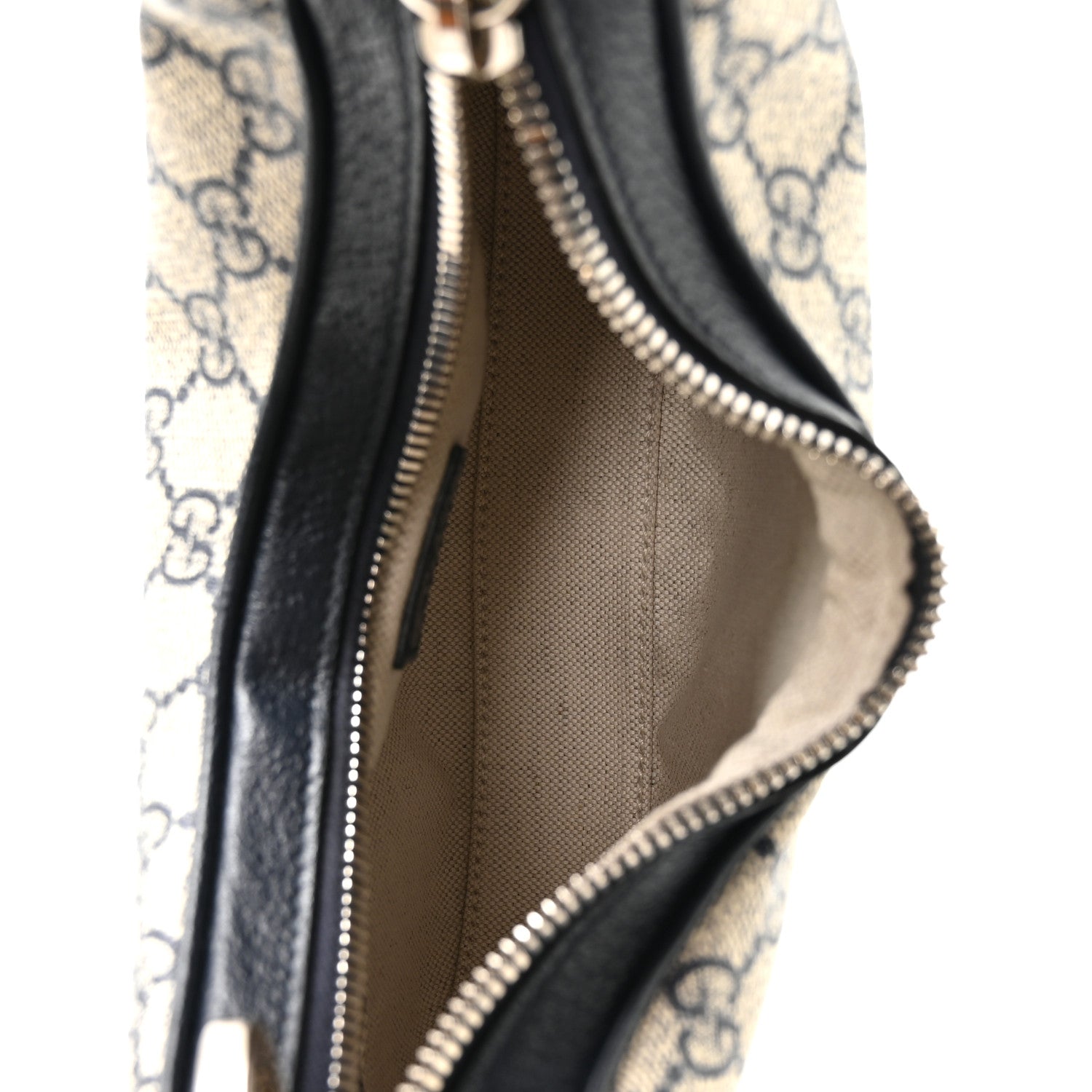 Gucci GG Supreme Monogram Textured Calfskin Web Small Attache Shoulder Bag Beige Blue 5 of 11