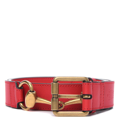 Gucci Calfskin Horsebit Belt 85 34 Red 1 of 5