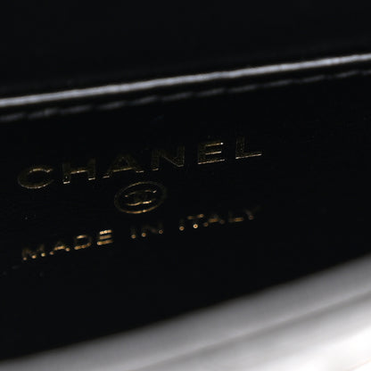 Chanel Patent Calfskin Quilted Chain Hoop Bag Black 6 of 10