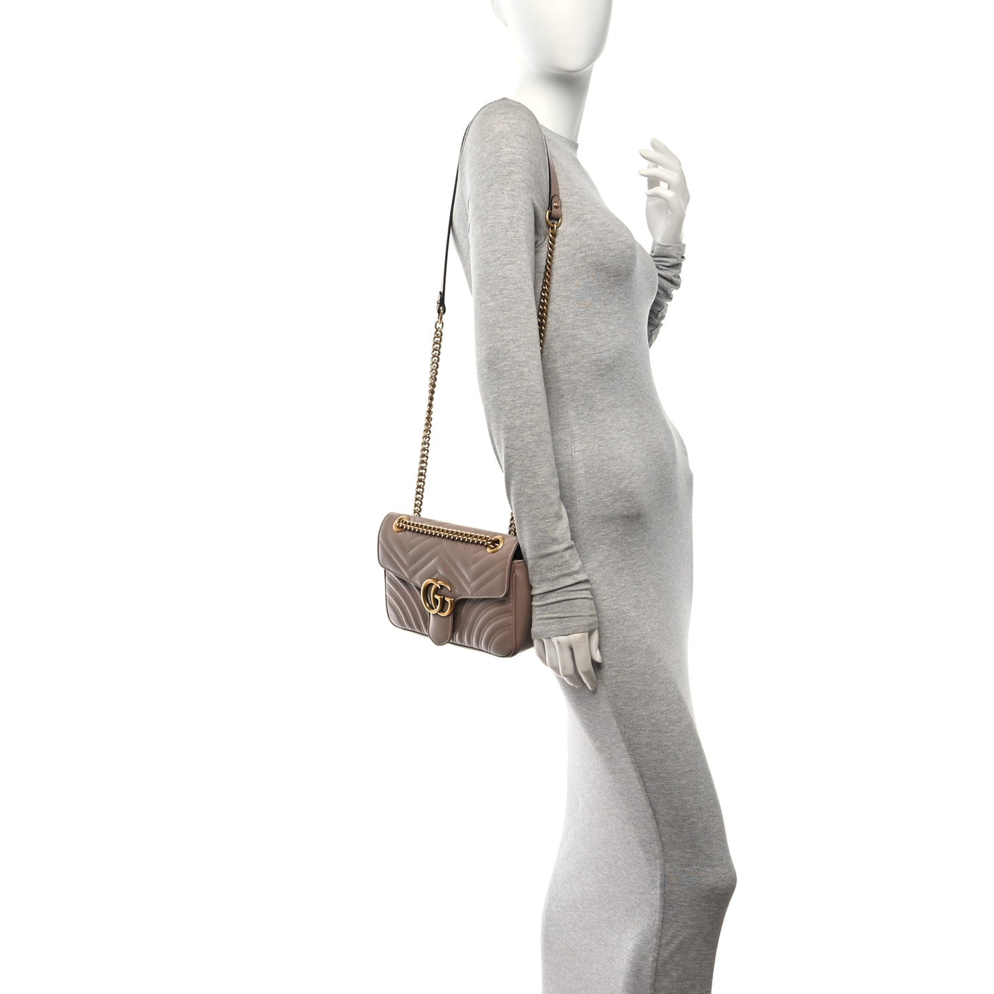 Calfskin Matelasse Small GG Marmont Shoulder Bag Porcelain Rose