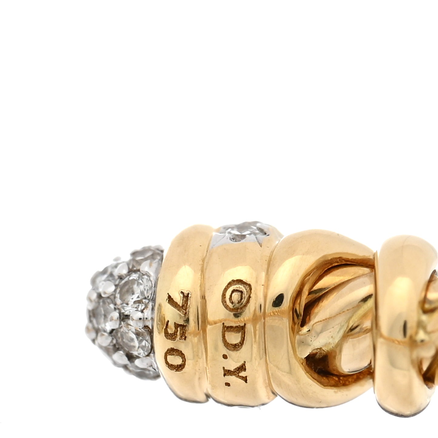 18K Yellow Diamond Petite Helena Open Ring 55 7.25