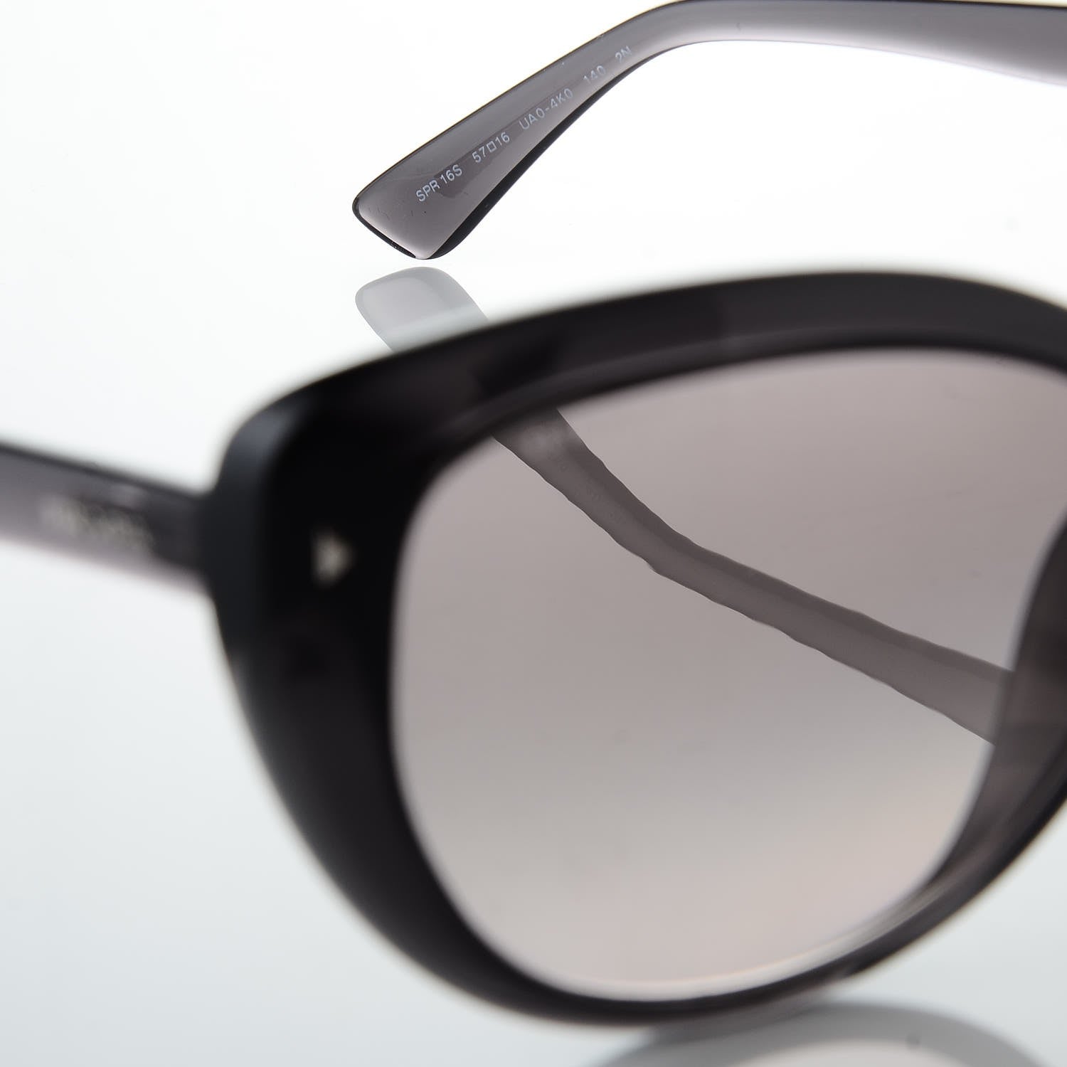 Prada Cat Eye Sunglasses SPR 16S Black Grey 5 of 6