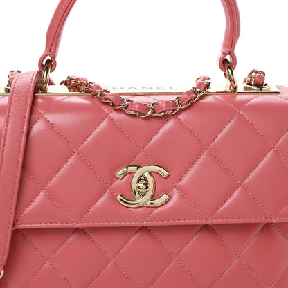 Chanel Lambskin Quilted Small Trendy CC Flap Dual Handle Bag Coral 8 of 10