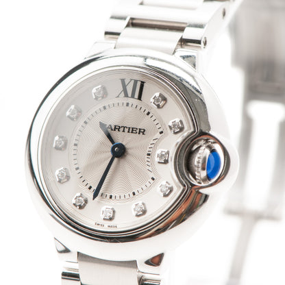 Cartier Stainless Steel Diamond 28mm Ballon Bleu De Quartz Watch 7 of 10