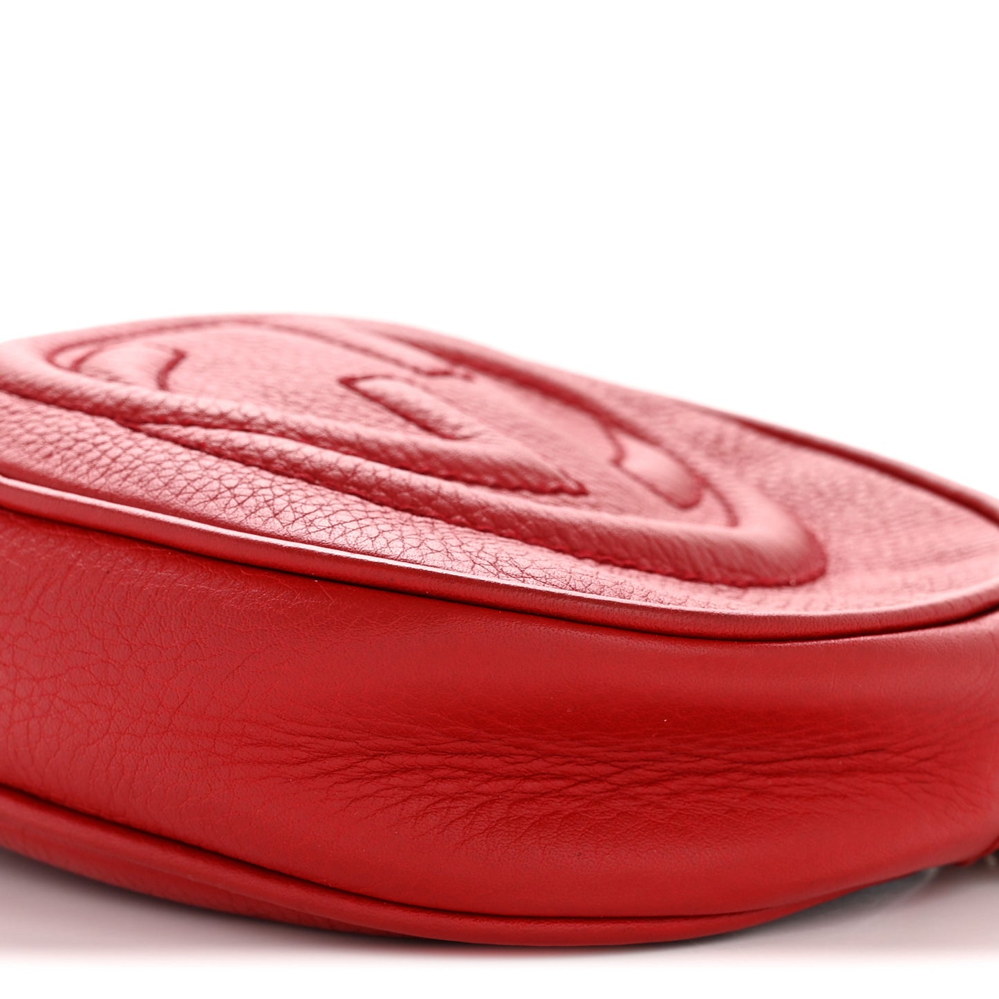 Pebbled Calfskin Mini Soho Chain Bag Tabasco Red