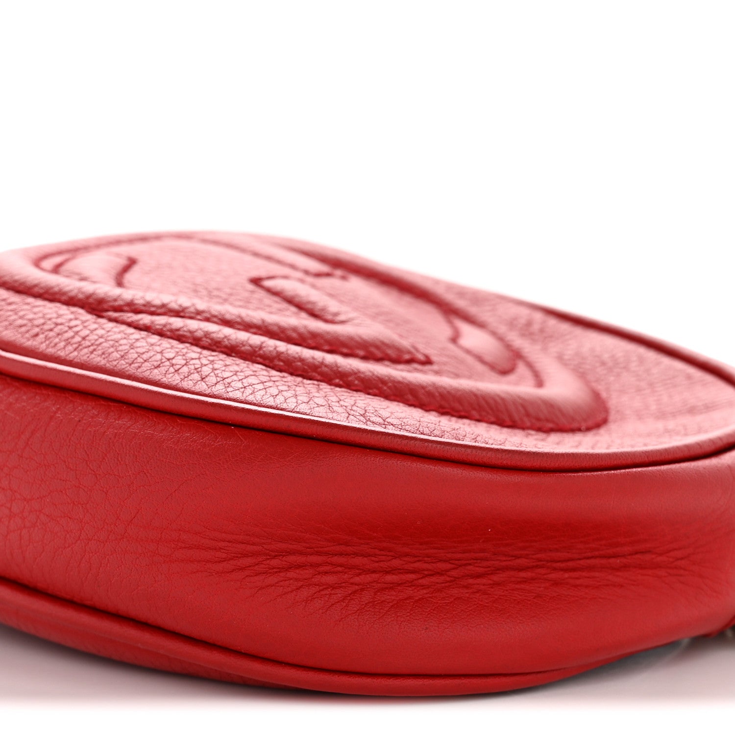Gucci Pebbled Calfskin Mini Soho Chain Bag Tabasco Red 10 of 11
