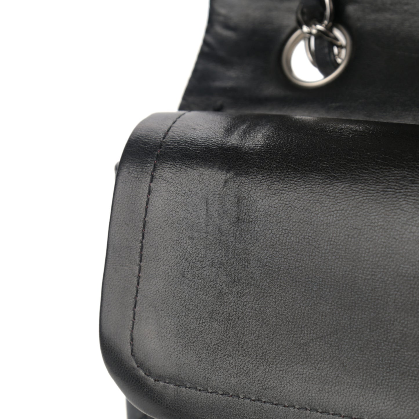 Lambskin Quilted Medium Double Flap Black