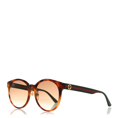 Gucci Round Eye GG Web Sunglasses GG0416SK Tortoise 1 of 8
