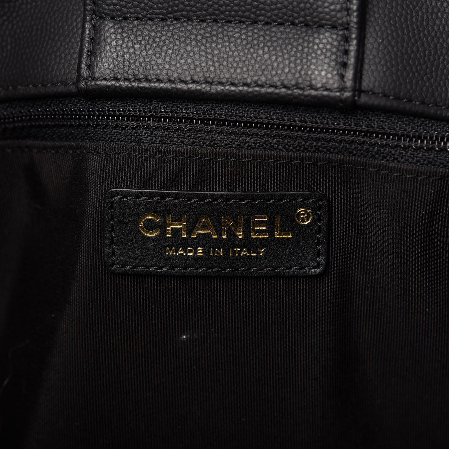 Chanel Caviar Chevron Quilted Large Shopping Tote Black 8 of 11