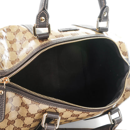 Gucci Crystal Monogram Dollar Calfskin Medium Joy Boston Beige Ebony Testa di Moro 5 of 7