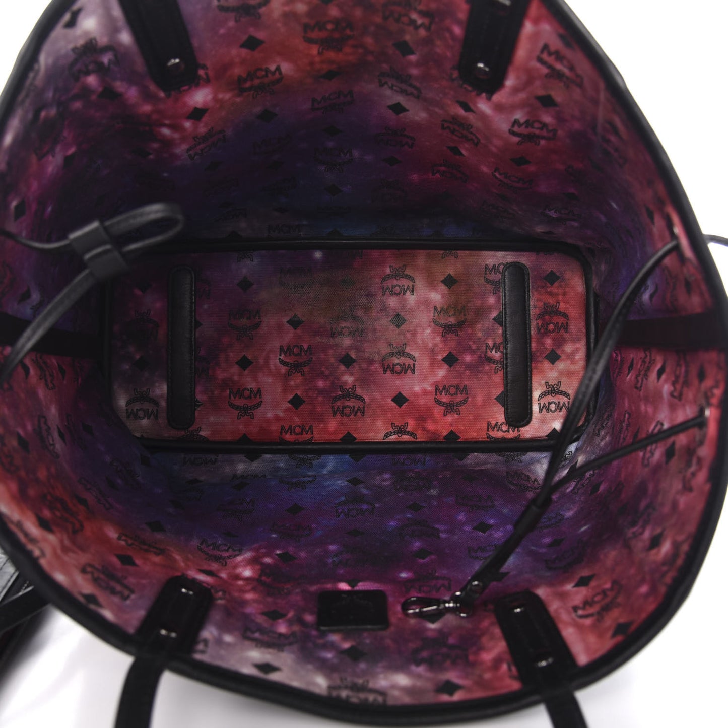 Metallic Galaxy Visetos Medium Project Reversible Shopper Tote Black Multicolor