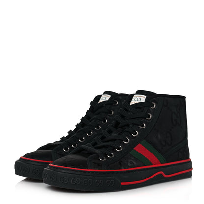 Gucci Econyl Nylon Web Monogram Off The Grid Womens 1977 Tennis High Top Sneakers 35.5 Black 3 of 7