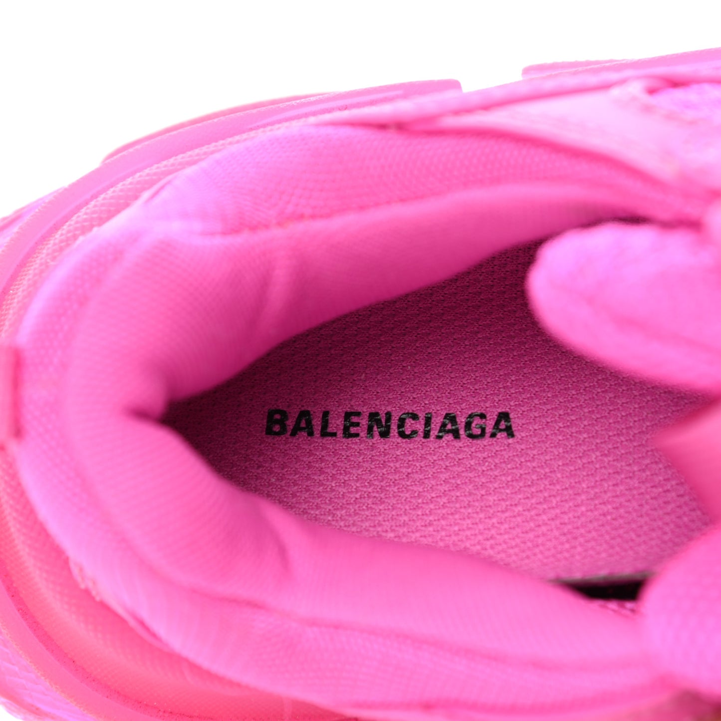 Fabric Mesh Clear Sole Fluo Womens Triple S Sneakers 37 Pink