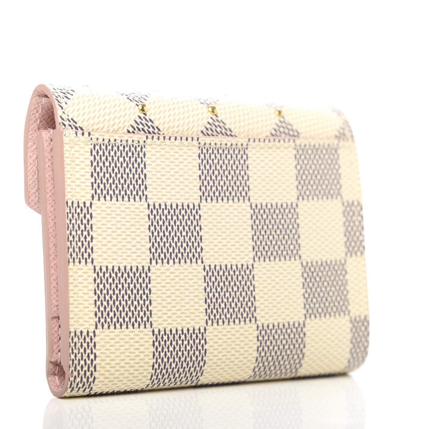 Damier Azur Studded Zoe Wallet Rose Ballerine