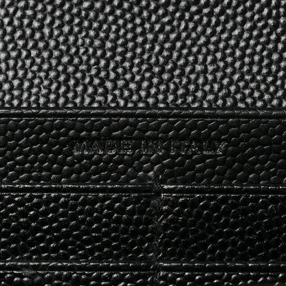 Saint Laurent Grain De Poudre Matelasse Chevron Monogram Flap Wallet Black 7 of 7