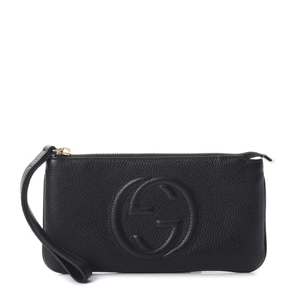 Gucci Pebbled Calfskin Soho Wristlet Black 1 of 8