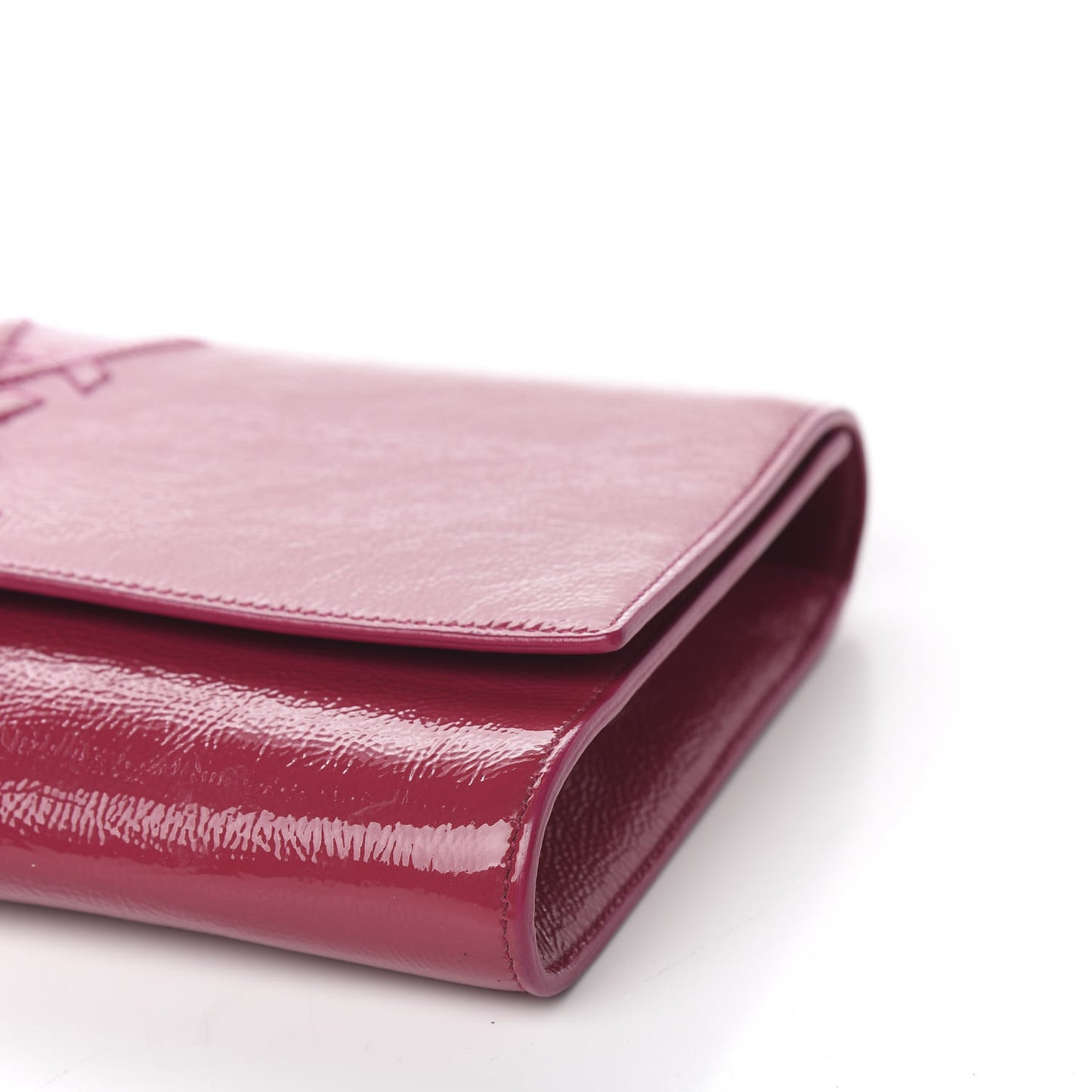 Textured Patent Monogram Large Belle De Jour Clutch Fuchsia