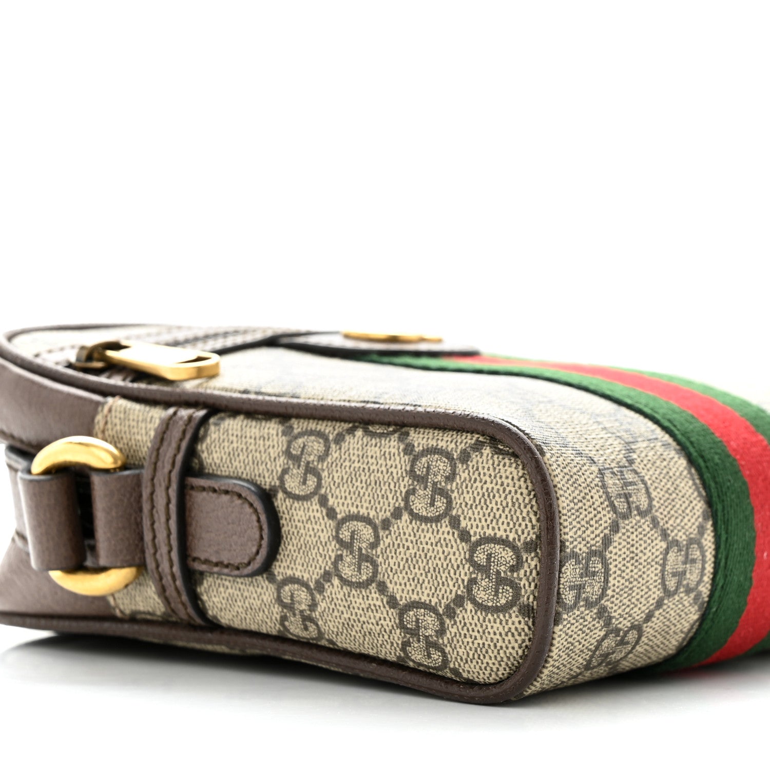 Gucci GG Supreme Monogram Web Mini Ophidia Messenger Brown 9 of 10