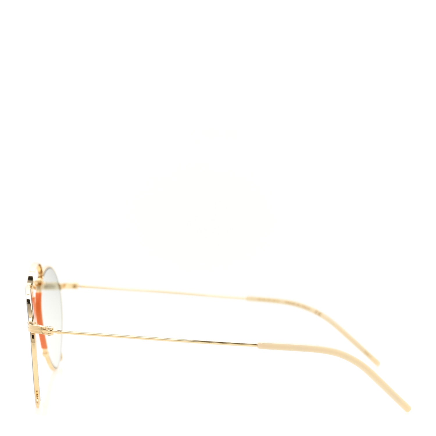 Gucci Metal Round Sunglasses GG1034S Gold Light Blue 3 of 8