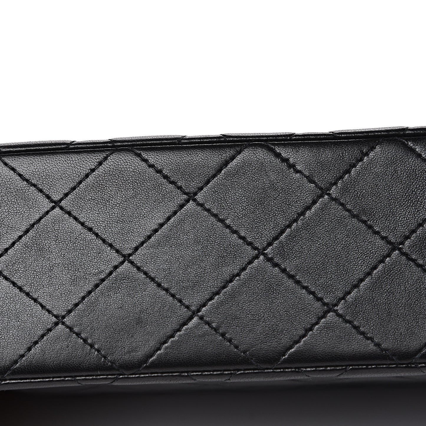Lambskin Quilted Medium Double Flap Black