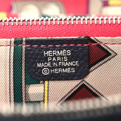 Hermes Epsom Silk'In Wallet Bleu Indigo Rouge De Coeur 7 of 10