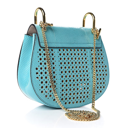 Chloe Ayers Perforated Mini Drew Shoulder Bag Washed Blue 3 of 10
