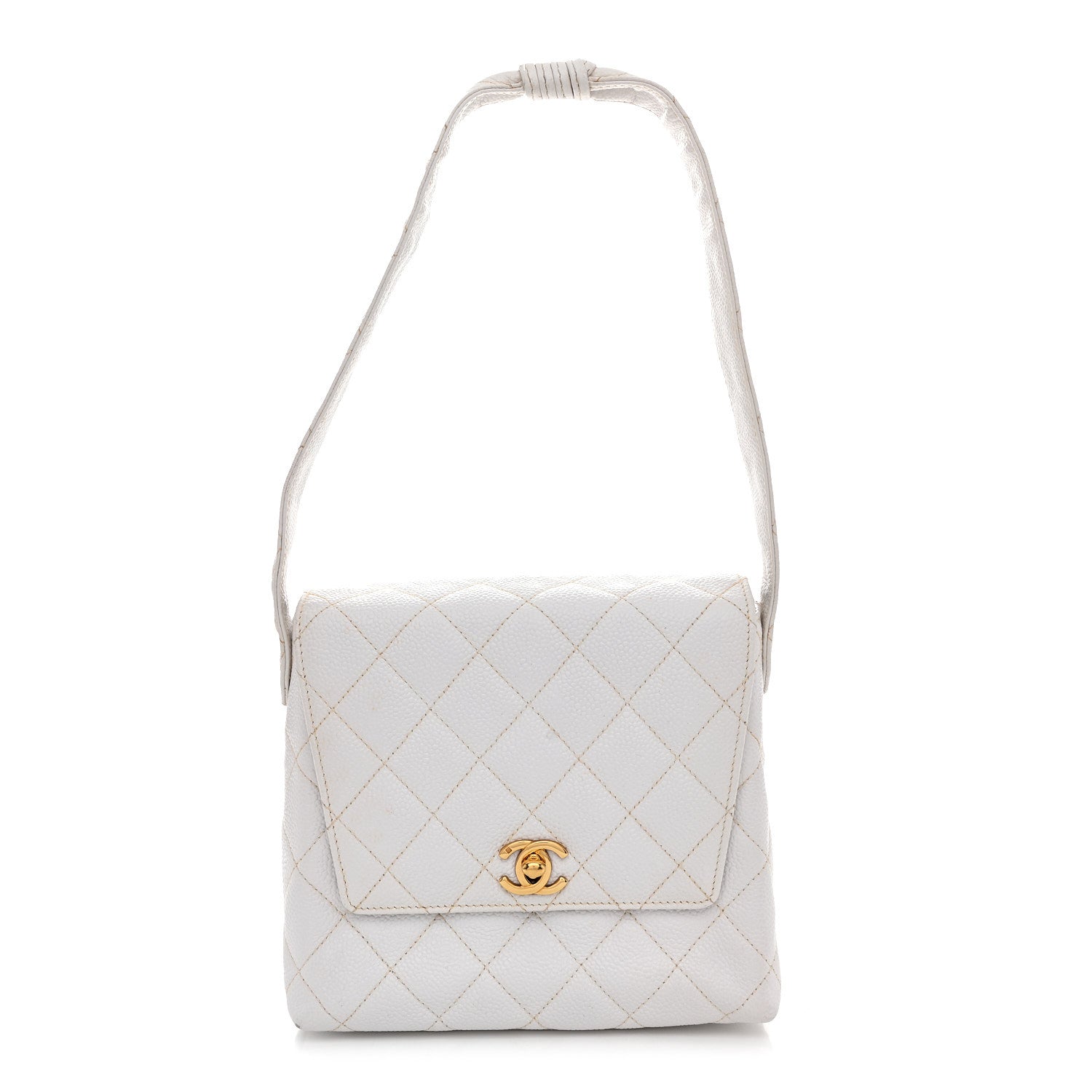 Chanel Caviar CC Shoulder Bag White 1 of 16