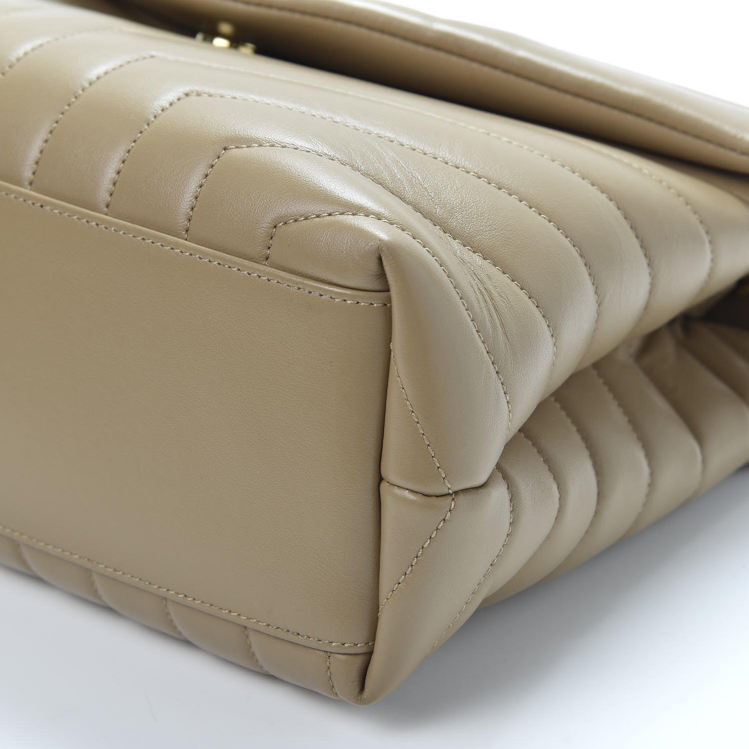 Saint Laurent Calfskin Y Quilted Monogram Medium Loulou Chain Satchel Dark Latte 6 of 10