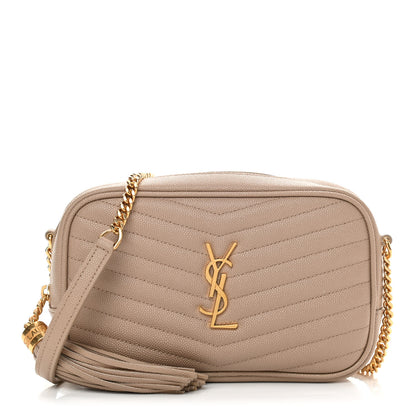 Saint Laurent Grain De Poudre Matelasse Monogram Mini Lou Camera Bag Dark Latte 1 of 12