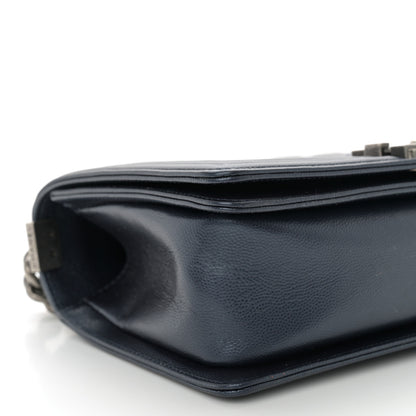 Chanel Metallic Caviar Quilted Medium Boy Flap Navy 9 of 10