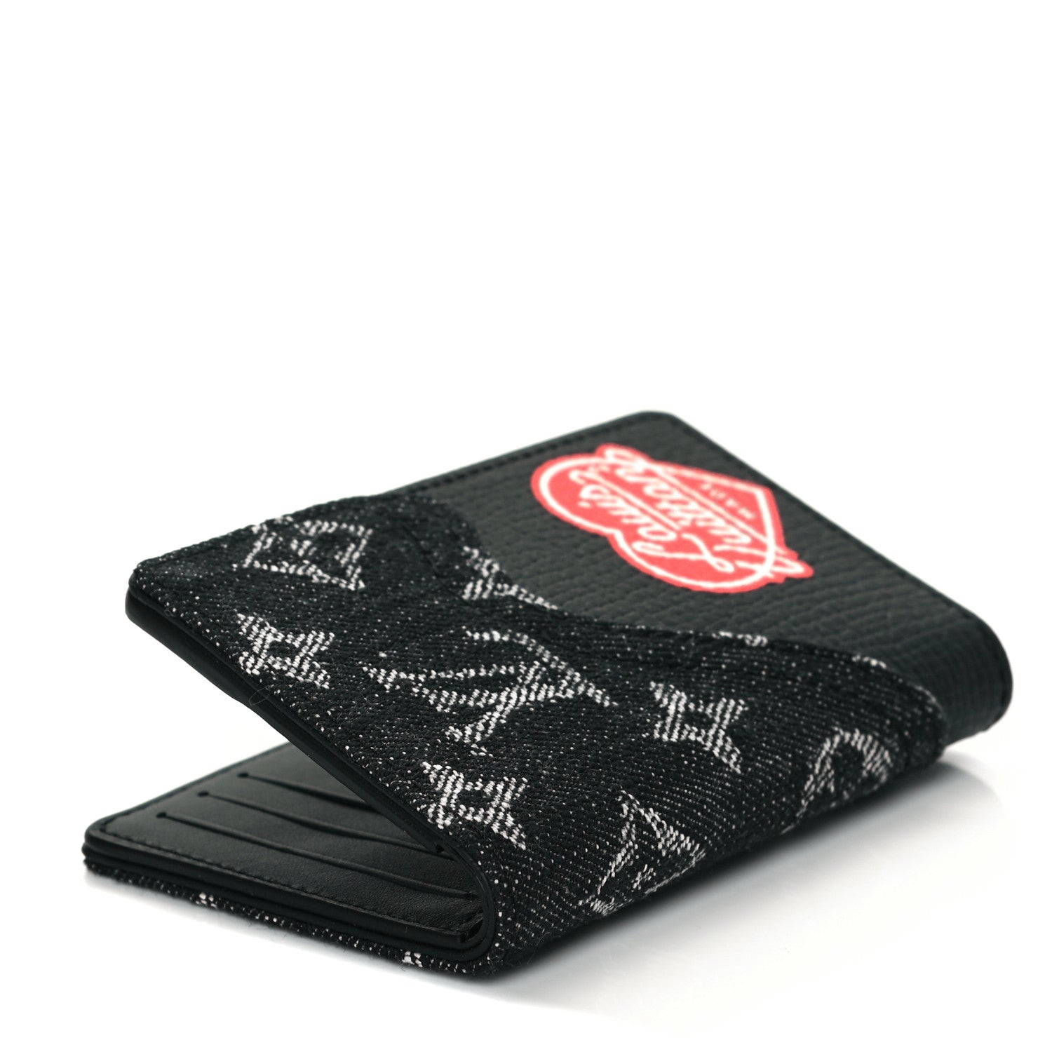Louis Vuitton X NIGO Taurillon Monogram Denim Drip Pocket Organizer Black 4 of 8