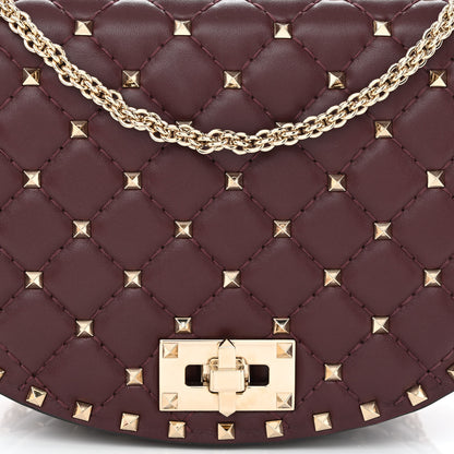 Valentino Garavani Nappa Medium Rockstud Spike Halfmoon Saddle Bag Rubin 7 of 9