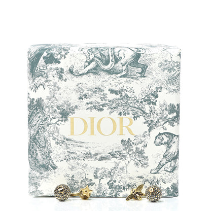 Christian Dior Metal Bee Star Tribale Earrings Aged Gold 5 of 5