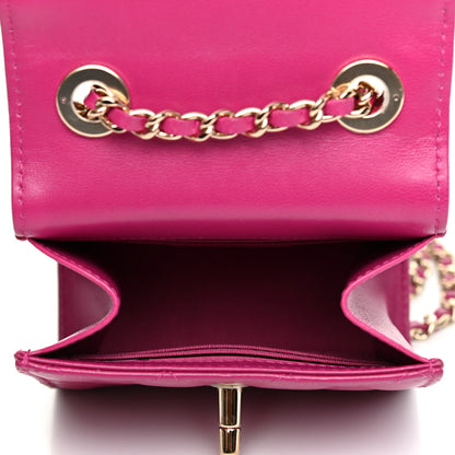 Chanel Lambskin Quilted Mini Trendy CC Clutch With Chain Fuchsia 5 of 11