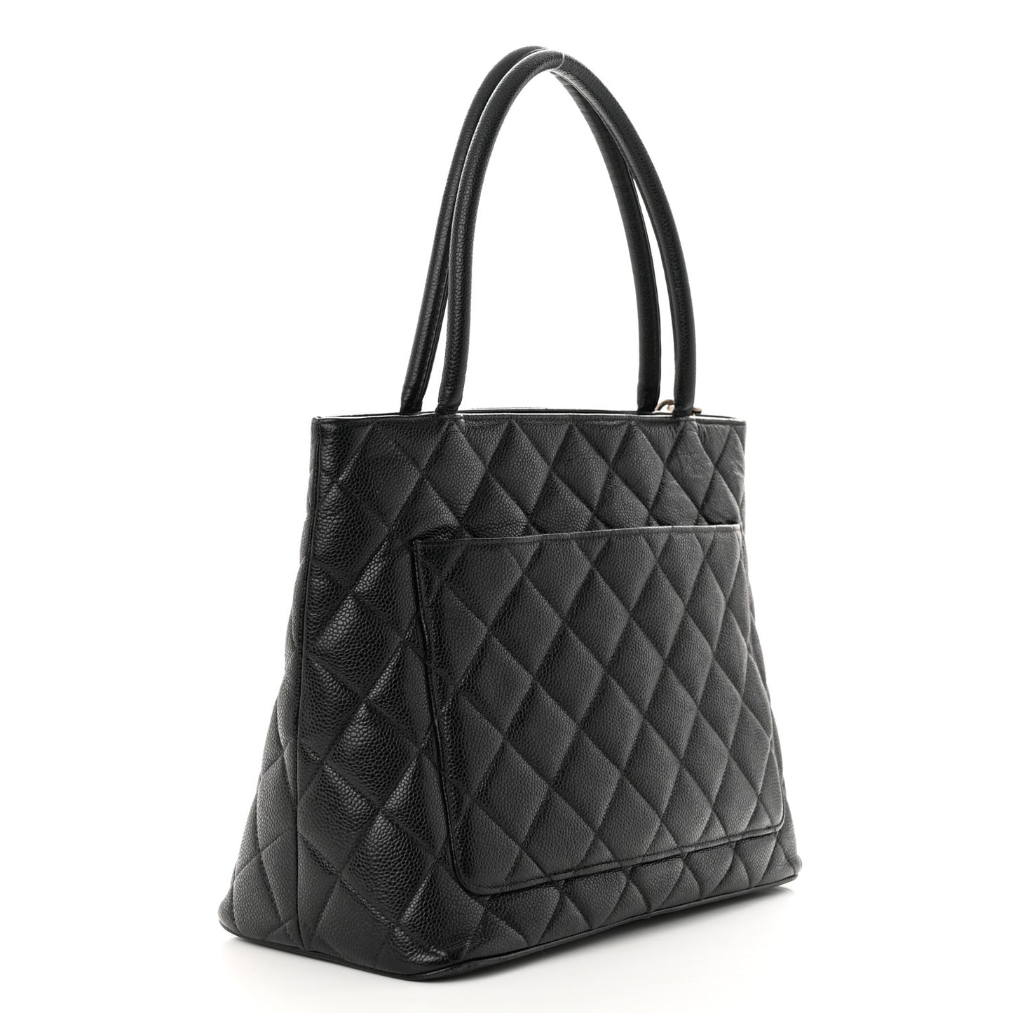 Caviar Quilted Medallion Tote Black