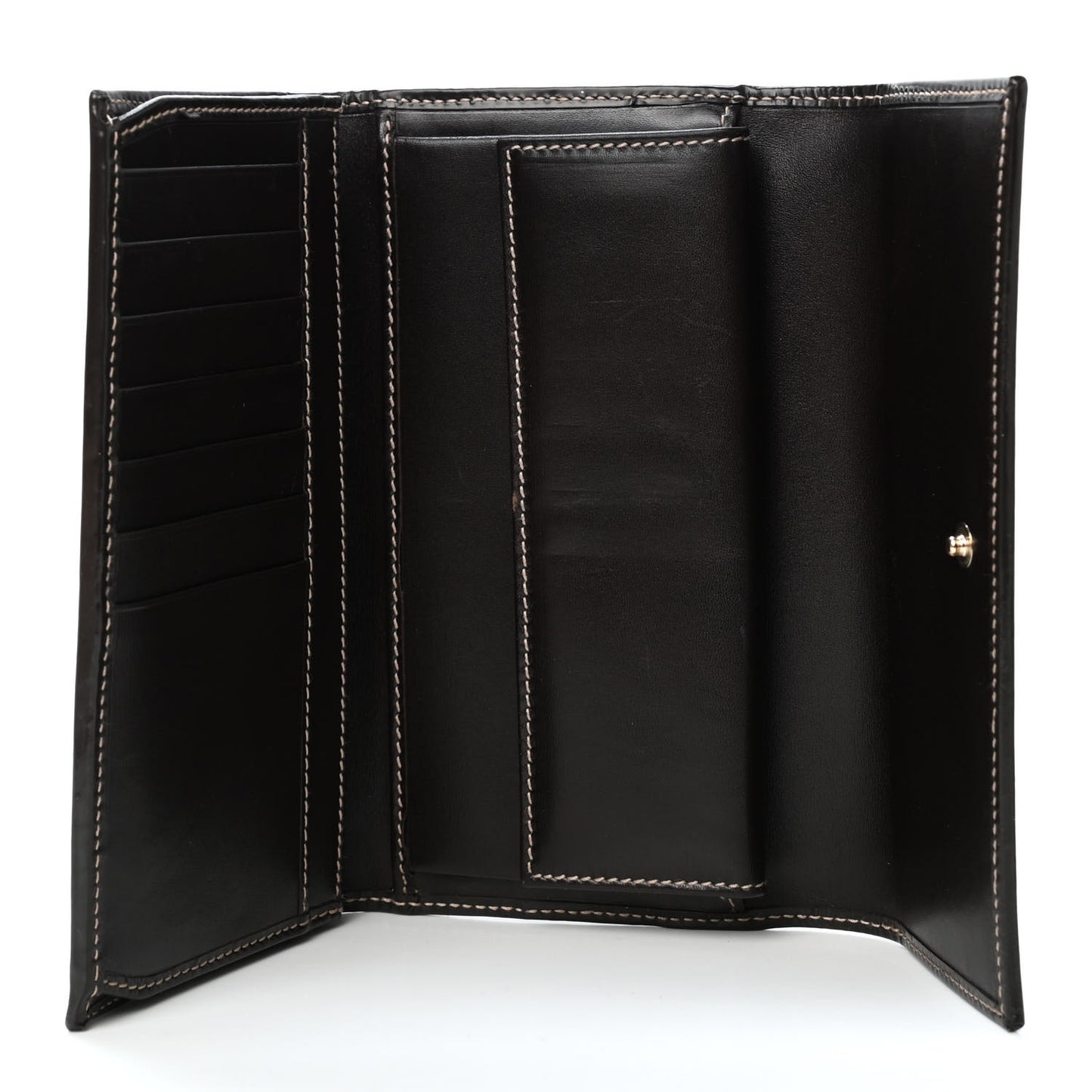 GG Plus Monogram Joy Continental Snap Oranizer Wallet Beige Ebony Dark Brown