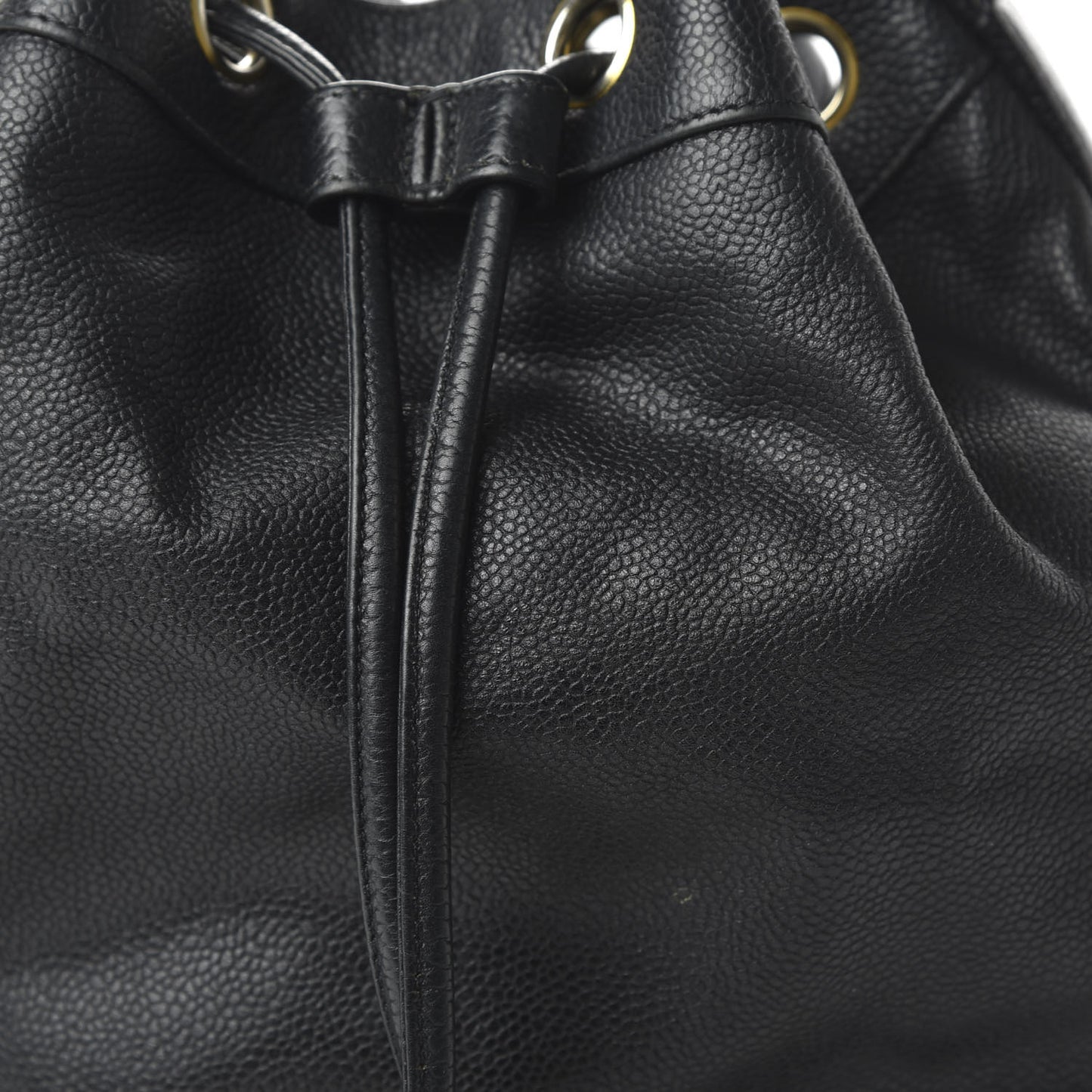 Caviar CC Drawstring Shoulder Bag Black