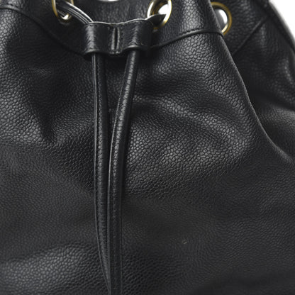 Chanel Caviar CC Drawstring Shoulder Bag Black 9 of 10