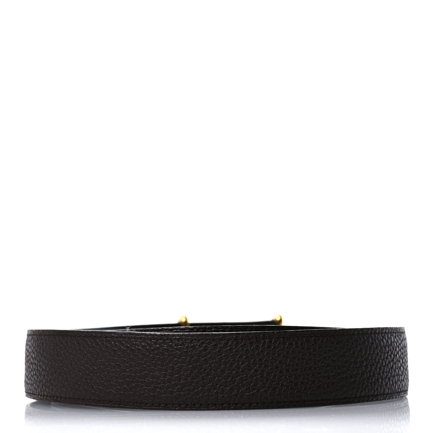 Hermes Box Togo 32mm Idem Belt 110 44 Black Chocolate 2 of 10