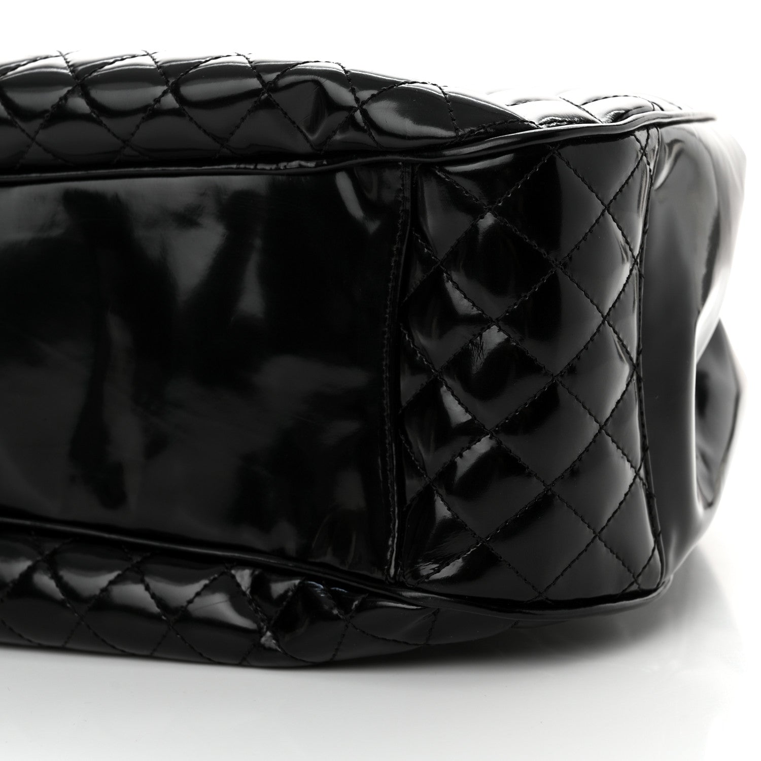 Chanel Glazed Calfskin Quilted Mademoiselle Large Frame Bag Black 10 of 14