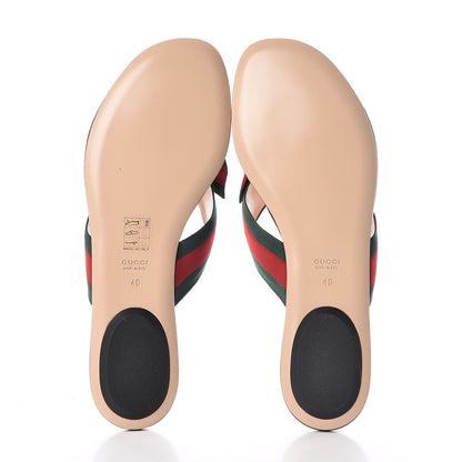 Gucci Grosgrain Web Thong Sandals 40 Black 5 of 8