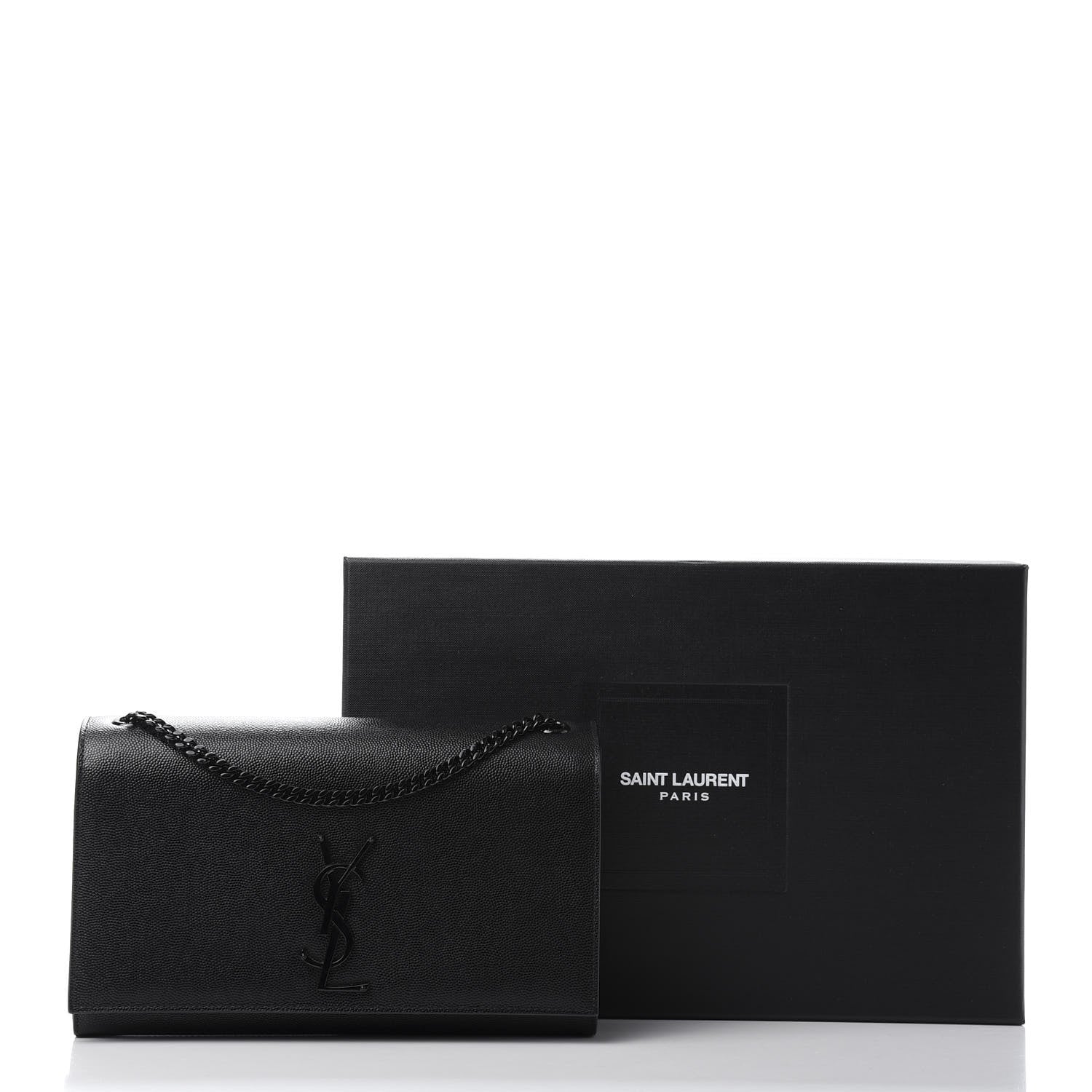 Saint Laurent Grain De Poudre Medium Classic Monogram Kate Satchel Black 10 of 10